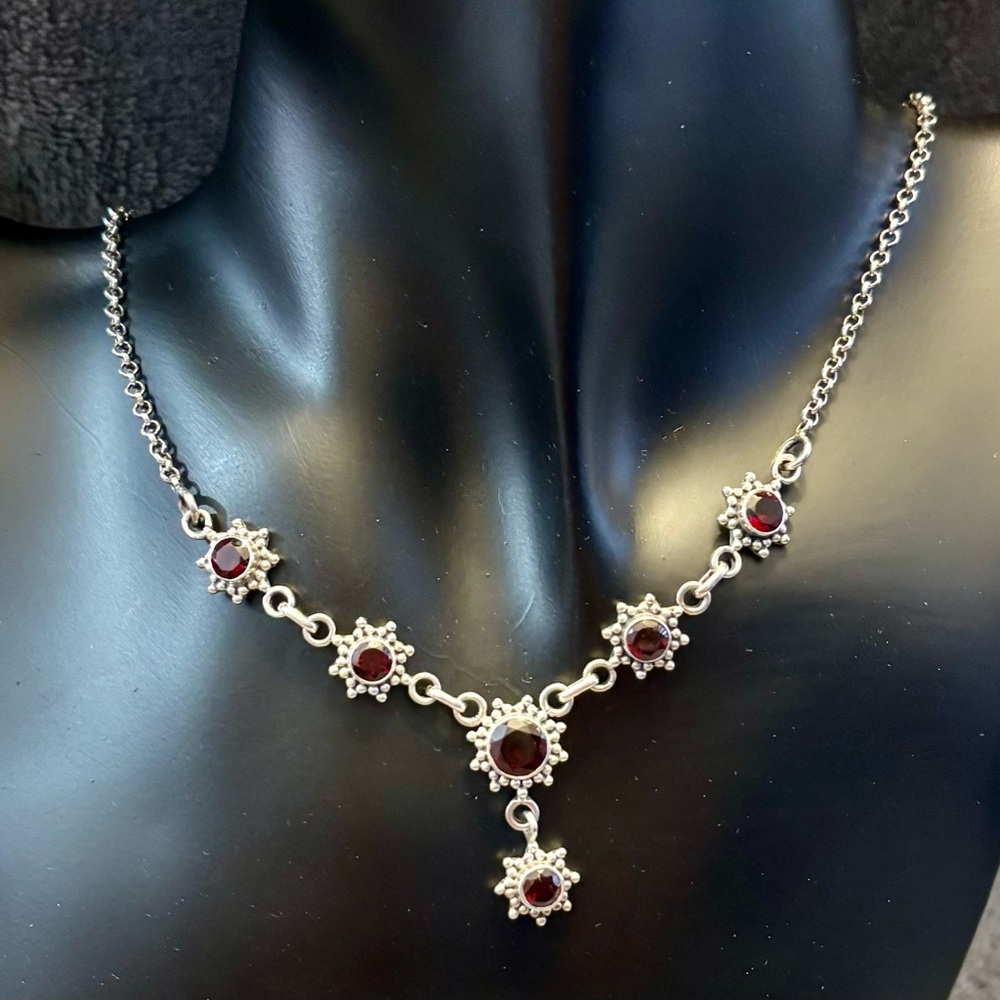 Artisan Crafted Garnet Sterling Silver Necklace Doug Paulus
